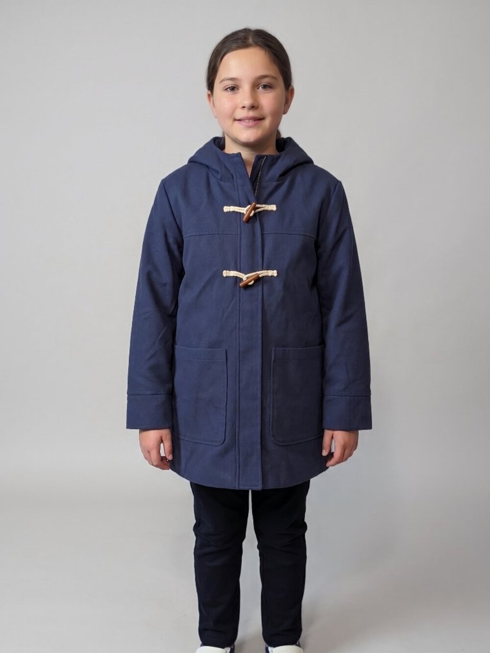 Cat & Jack Kids XXL (16) Navy Blue Duffle Toggle Winter Coat Hooded Jacket